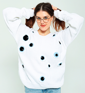 В’язаний оверсайз светр «Eyes»