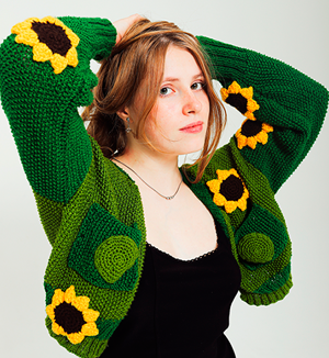 В’язаний укорочений кардиган «Sunflowers»